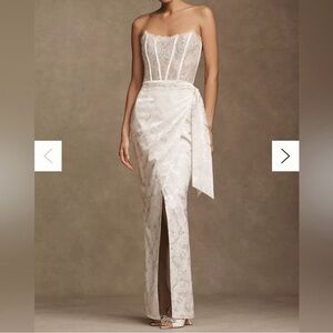 V. Chapman White Lace Strapless Maxi Dress
